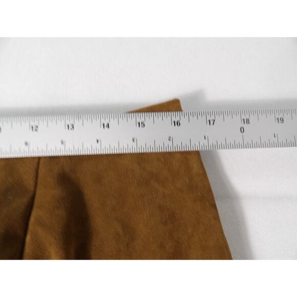Derek Heart Pencil Skirt 13/14 Faux Suede Brown Minimalist Casule Office Modest - Picture 8 of 12